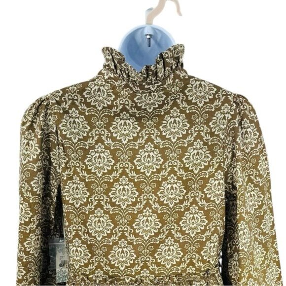 Hyacinth House | NEW Moss Printed Russell Mini Dress in Olive Size M - Picture 7 of 10